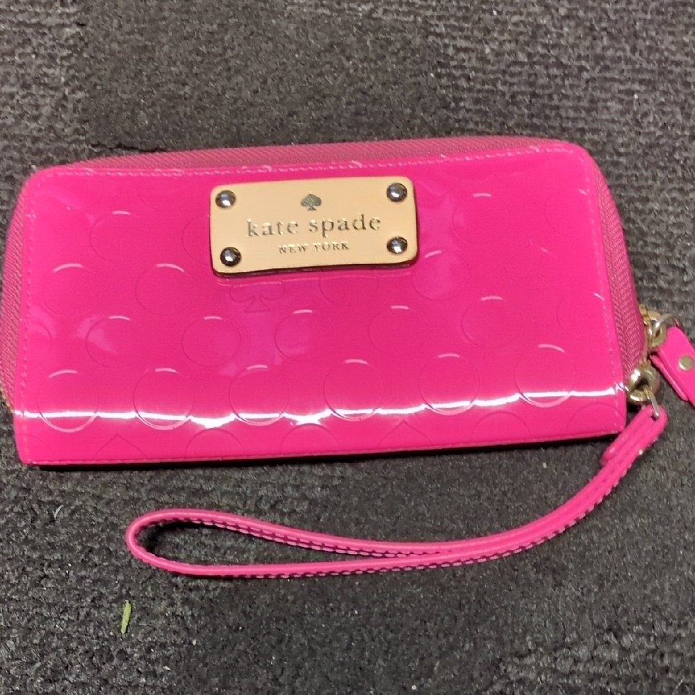 Kate Spade Fuchsia Embossed Wristlet